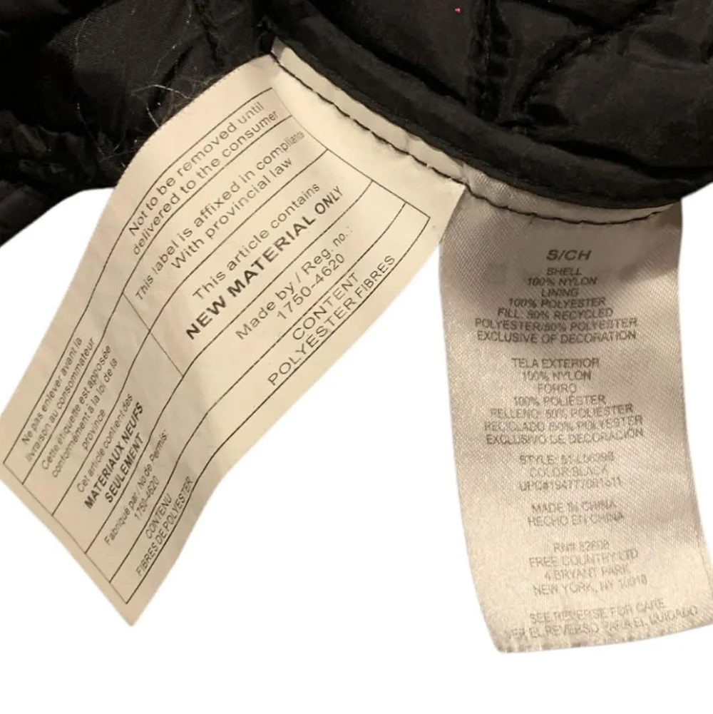 ​Free Country‎ Black Onion Quilted Puffer Vest Gorpcore Minimalist S